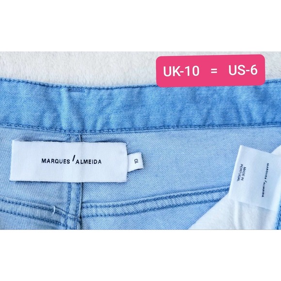 MARQUES ALMEIDA RUNWAY "SPRING BLUE LONDON CHIC" STRETCH JEANS $385 UK-10 / US-6 - Picture 12 of 12